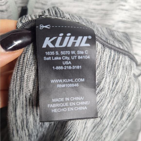 Kuhl Men's Alloy 1/4 Zip Pullover Sweater 3118 Cloud Gray Lightweight Medium - Picture 7 of 11